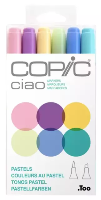COPIC - Ciao Dual Tip Markers - 6 PACK (Pastels)