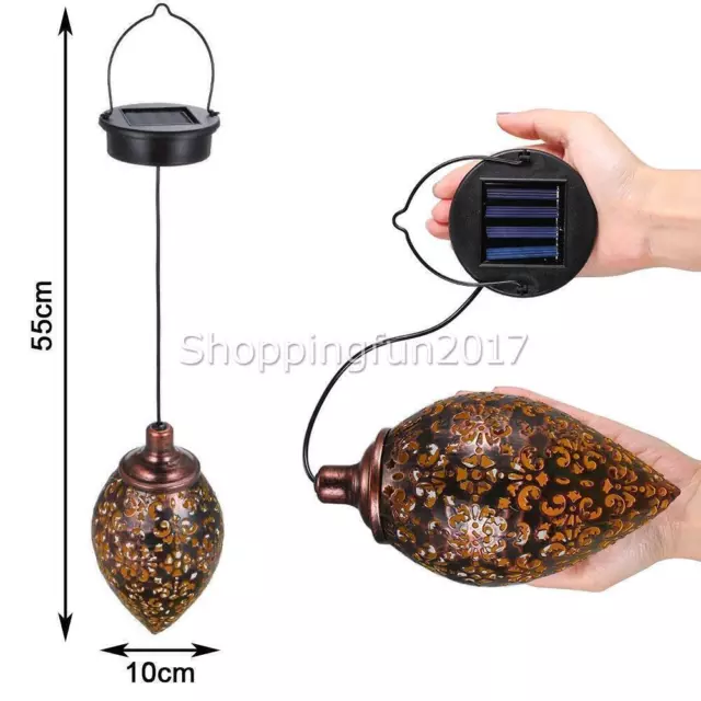 2/4PK Solar Powered LED Morrocan Lantern Light Hanging Lamp Garden Landscape OZ 3