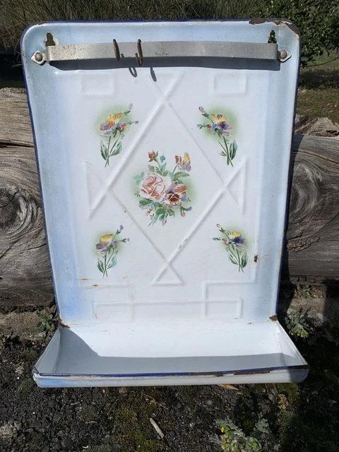 Porte-ustensiles émaillé Vintage – Déco Poule Et Canard – Métal Blanc