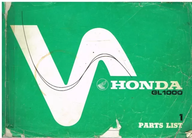 Honda Goldwing Gl1000 1975- Original Factory Parts Catalogue