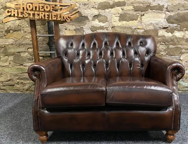Thomas Lloyd Chesterfield 2 seater Sofa Brown Leather