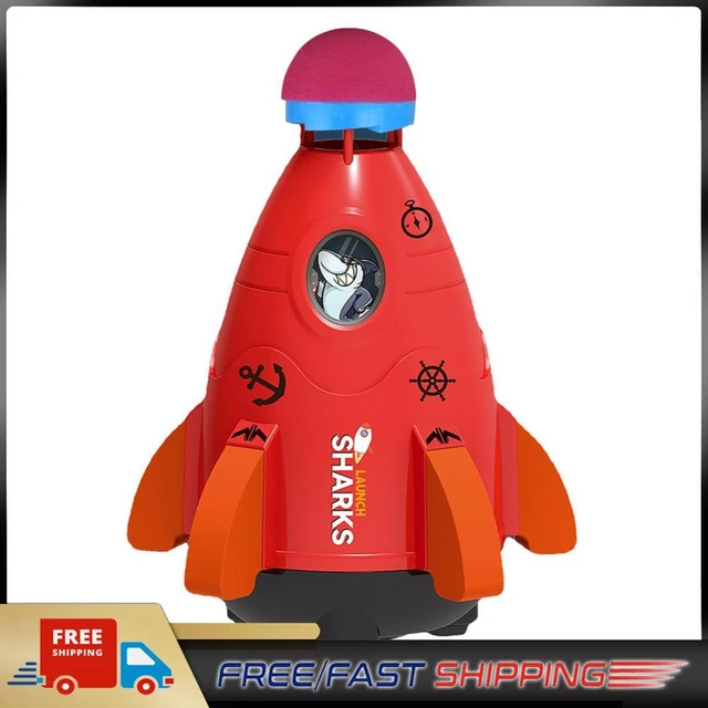 Space Rocket Sprinklers Rotating Water Powered Launcher Summer Fun Toys (Red)