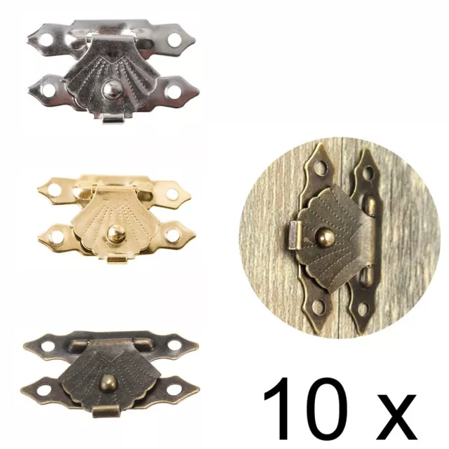 Boîte à bijoux en fer design vintage cadenas hâpes verrou fermoir pour boîte