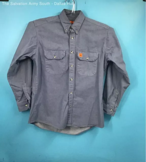 WRANGLER RIGGS WORKWEAR FR Denim Long Sleeve Shirt M-REG $14.99 - PicClick