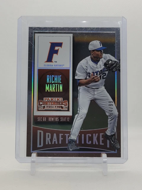 2015 Panini Contenders Richie Martin #9 Draft Ticket Parallel Card #d 64/99