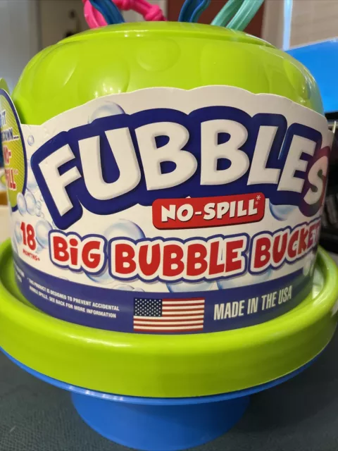 Little Kids Fubbles No-Spill Big Bubble Bucket Green Bubbles NOT Included NEW