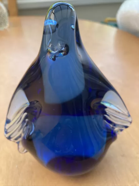Glass Penguin Paperweight By Wedgewood Standing 5.75” Tall Weighing 890gr