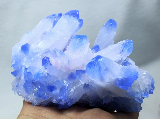 588g New Find Blue Phantom QUARTZ Crystal Cluster Specimen 3