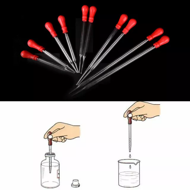 5X Gummikopf Glas Pipetten Pipette Laborglas Werkzeug Für Veterinär Test