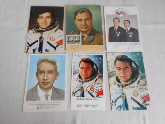 Kosmonauten 6 Karten alle original signiert Space