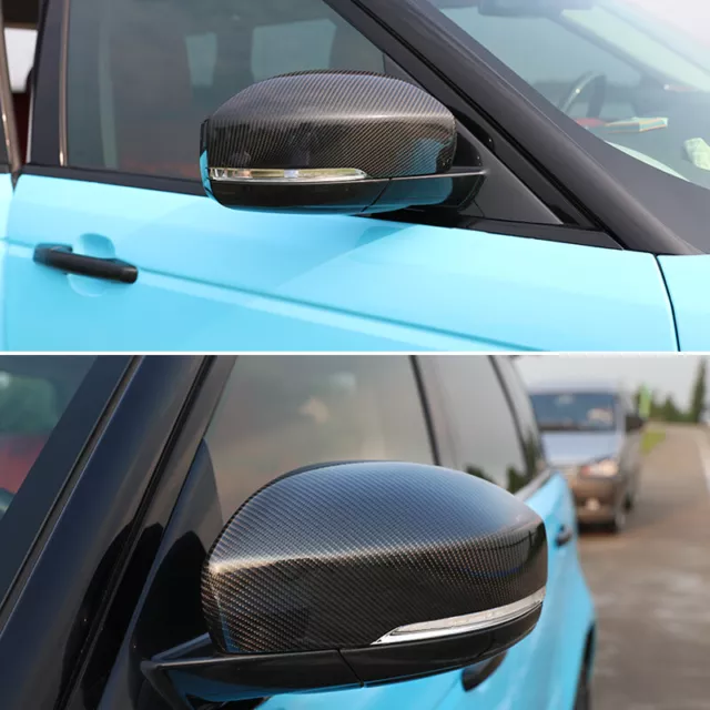 Carbon Fiber Rear Mirror Cover Caps Fit For Land Rover Range Rover Sport 2014-17 2