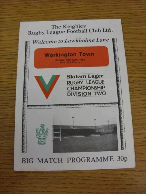 29/04/1984 Rugby League Programme: Keighley v Workington Town