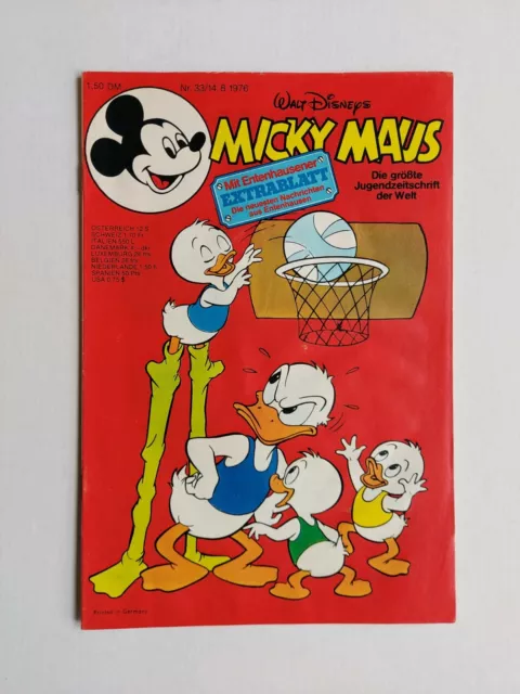 Ehapa - Micky Maus Nr.33 / 14.8.1976 - Top Zustand Z1-2 (mit Beilage & Schnipp)