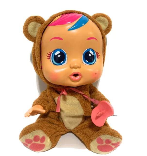 Cry Babies BONNIE Teddy Bear Baby Interactive Doll Cries Tears Sounds pacifier