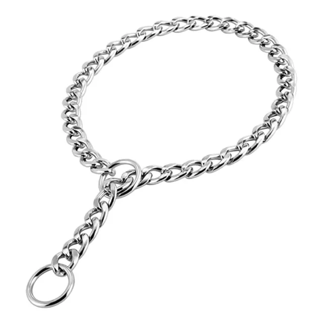 Dog Chain Collar Heavy Duty Choker Double Pet Slip Check Twist Link Chrome 6 siz 3