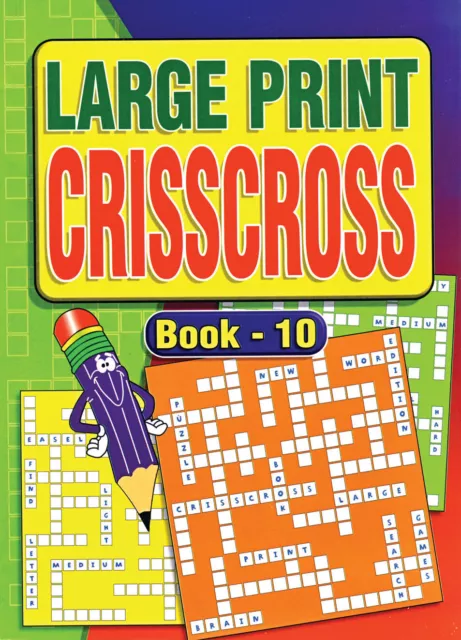 Set Of 4 Large Print A4 Adult Crisscross 66 Puzzles Per Book  Travel Crossword 3