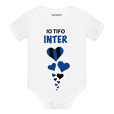 Body divertente neonato a maniche corte Io tifo l'Inter