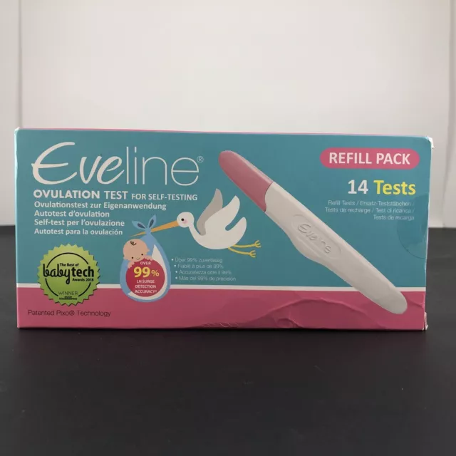 Paquete de recarga de prueba de ovulación digital Eveline - 14 varillas de prueba