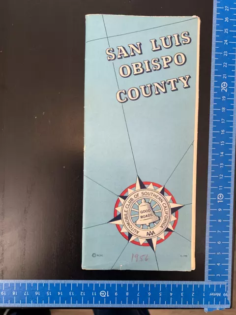 Vintage 1975 Map of San Luis Obispo - Automobile Club of Southern Ca