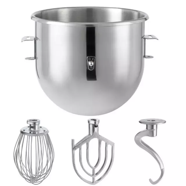 20 QT Mixer Accessories Hobart A200 Mixing Bowl Dough Hook Wire Whip Flat Beater