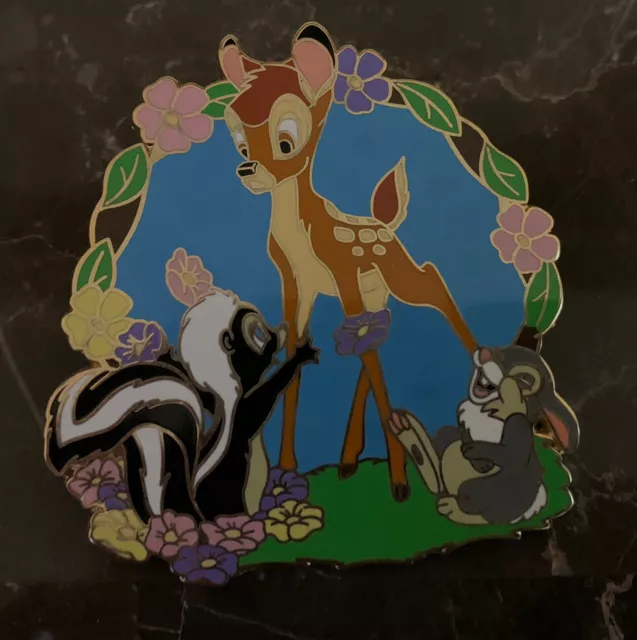 Disney Shopping BAMBI, THUMPER & FLOWER Playing in the Flowers LE 100 Pin