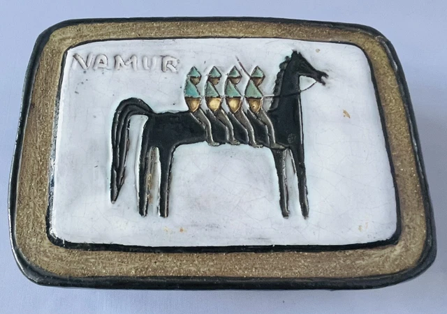 Vintage Odette Dijeux Keramik Decktopf Namur Belgien