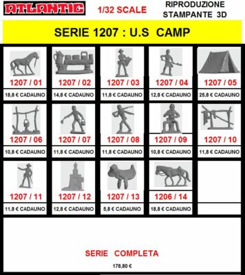 REPLICA 1/32 1207 PEZZI RICAMBIO U.S CAMP Atlantic ATLANTIC 