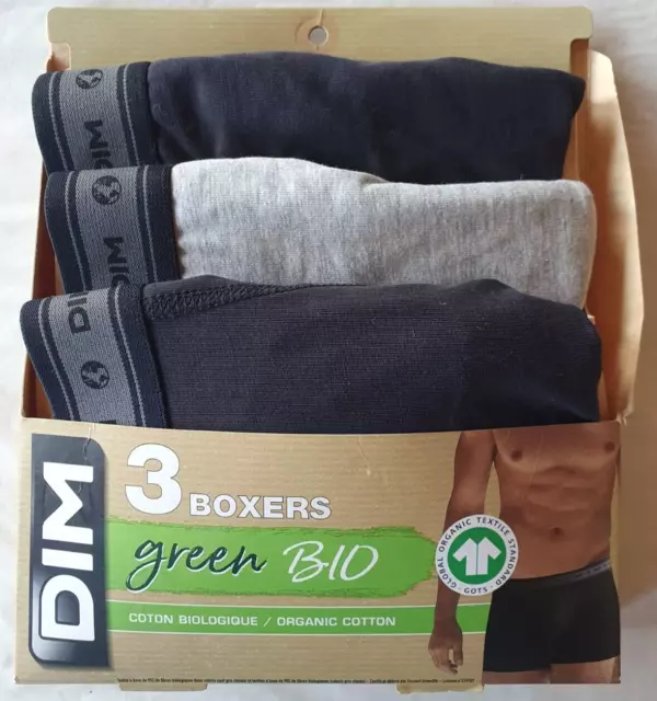 3 boxers neufs taille XL marque Dim green bio