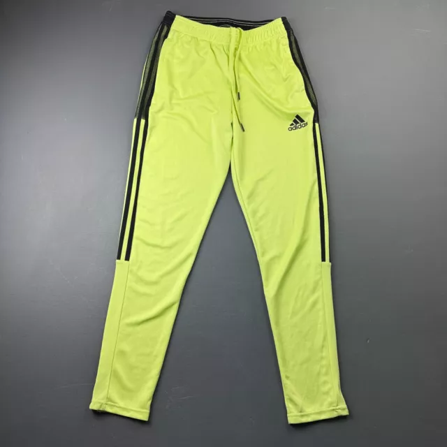 Adidas Soccer Pants Womens Small, Primegreen Bright Yellow, Black Stripes Track