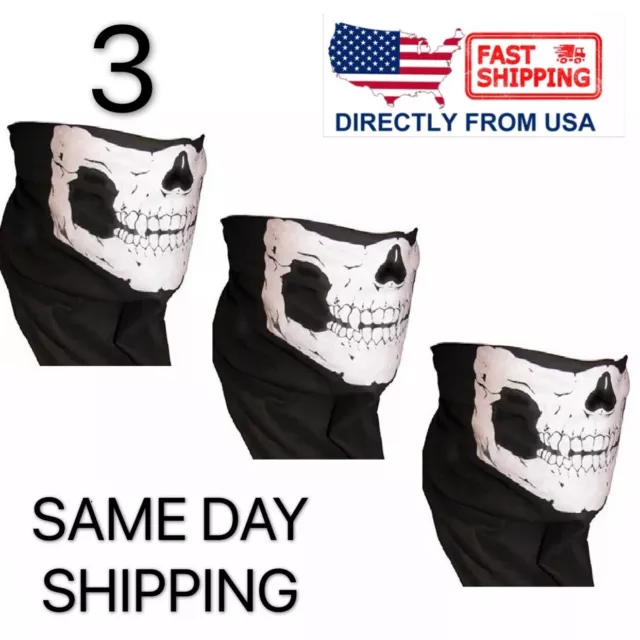 3 skeleton Ghost Balaclava Logan Skull Face Mask Hood Biker $7.99 ...