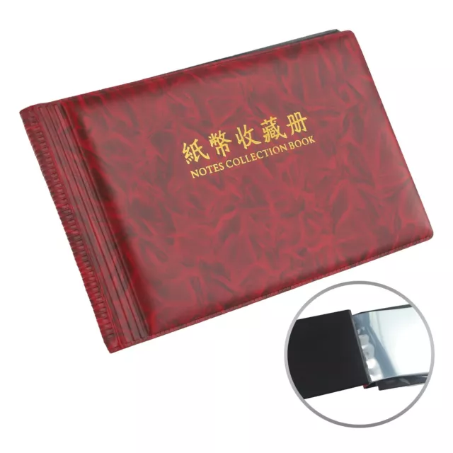 Paper Money Pocket Wallet Currency Banknote Collection Album W/ 20 Notes Pages