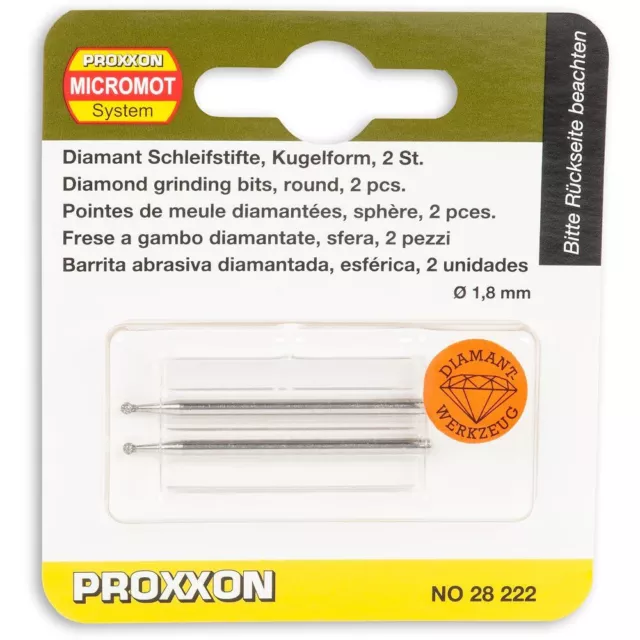 PROXXON Diamond Ball Point - 1.8mm (Pkt 2) 28222 From RDGTools