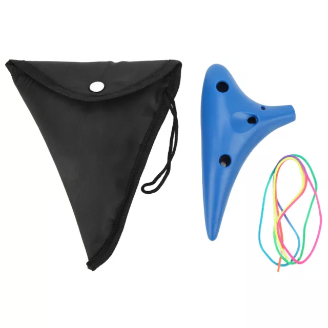 Ocarina 12 Holes Plastic Wind Instrument Blue For Beginner XXL