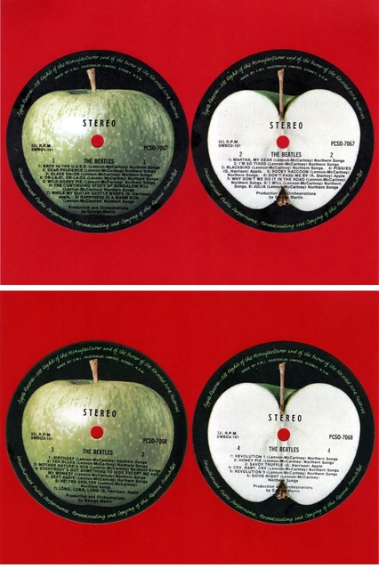 @ VINYL RECORD LABELS: THE BEATLES (White Album) 1968 four unused APPLE ...