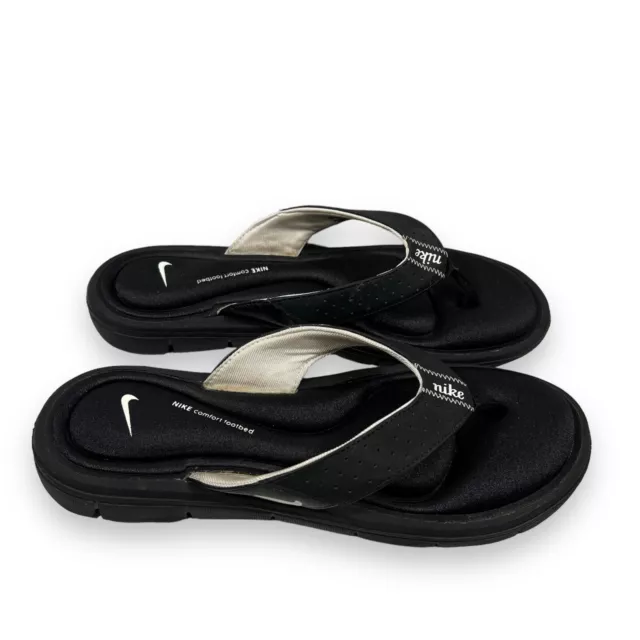 Nike Comfort Footbed Women Sz 10 - Black Thong Flip Flops Sandals [354925-011]