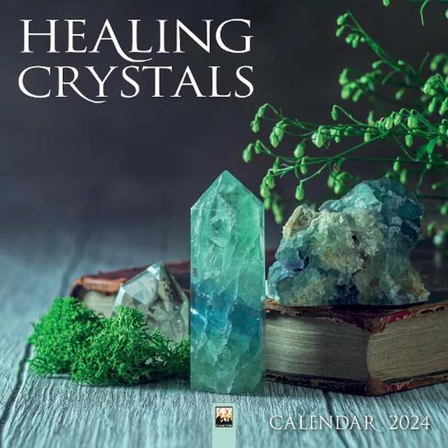 HEALING CRYSTALS WALL Calendar 2024 (Art Calendar) by Flame Tree Studio