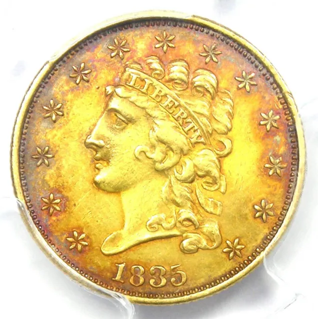 1835 Classic Gold Quarter Eagle $2.50 Coin - Certified PCGS AU Details - Rare!