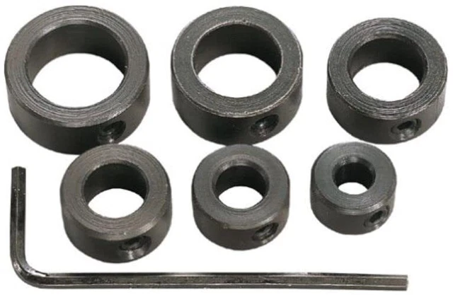 S838 6 Piece 3/16-Inch to 1/2-Inch Drill Stop Set  Black