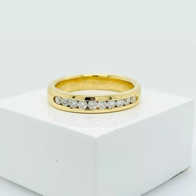 Ladies 18ct Yellow Gold  RBC Diamond Channel Set Ring Preloved RRP $2900