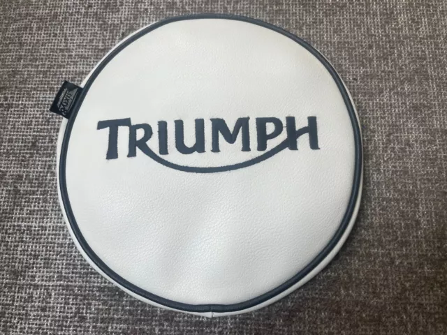 New Triumph Headlamp Headlight Cover - White with Black Trim - Ace Cafe Racer
