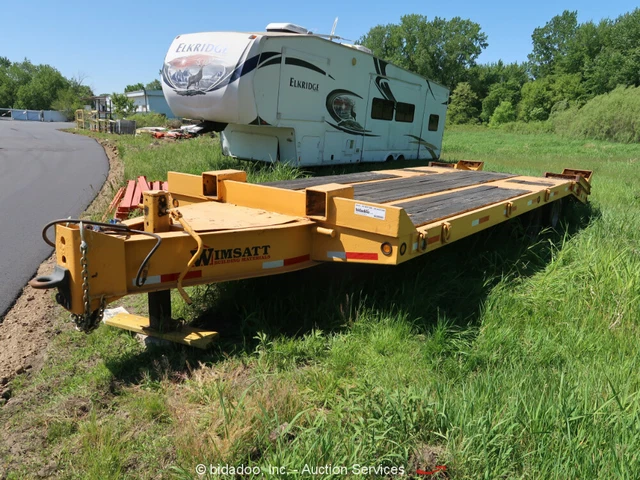 2014 Interstate 25' T/A Flatbed Equipment Trailer 5' Ramps Air Brakes bidadoo