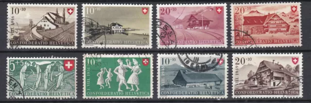 Schweiz 1946-1949 Mi. 472-473, 480-482, 509, 527, 556 Pro Patria