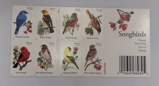 SONGBIRDS STAMP BOOKLET -- USA #4882-#4891 #4891b FOREVER