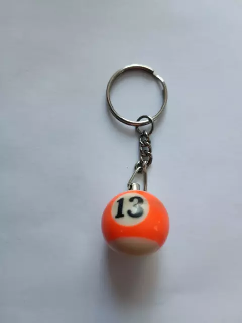 Porte clés Boule de Billard Américain n° 13 porte-bonheur keychain vintage