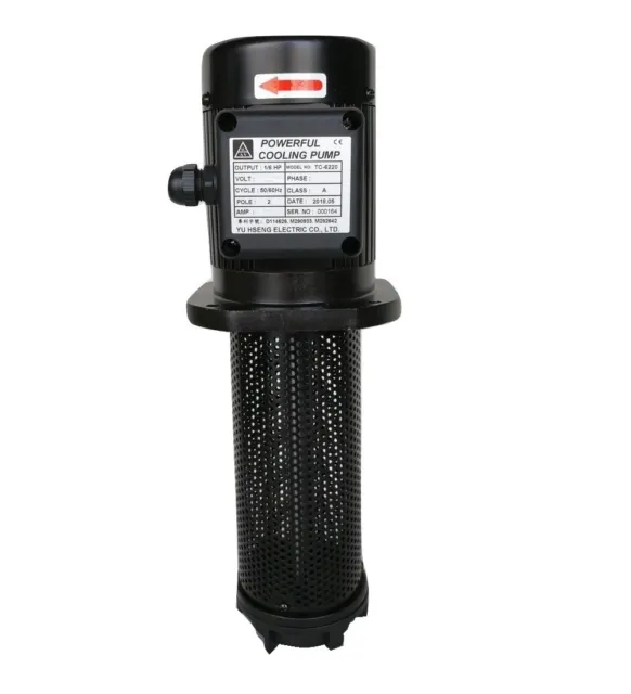 1/6 HP Filtered Coolant Pump 6220 shaft 220mm 8.7", 1PH 120/240V,  Bore NPT 3/8"