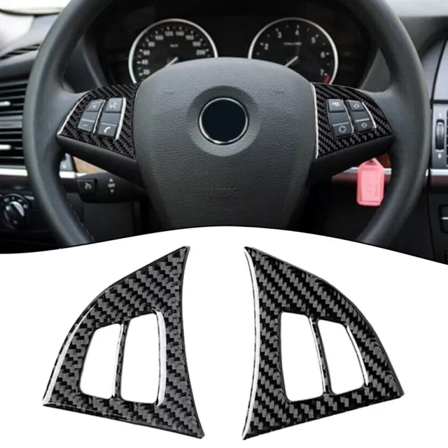 Luxury Carbon Fiber Steering Wheel Button Frame Cover Trim for BMW E70 20082013