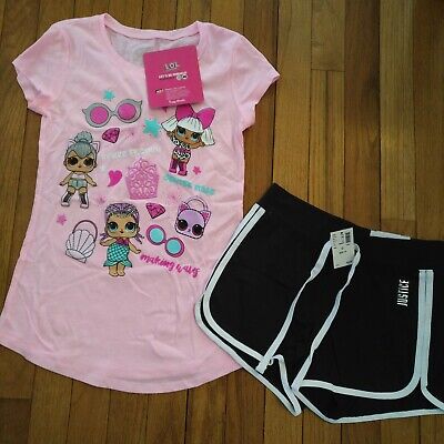 NWT Justice Girls Outfit LOL Dolls Top/Dolphin Shorts Size 10
