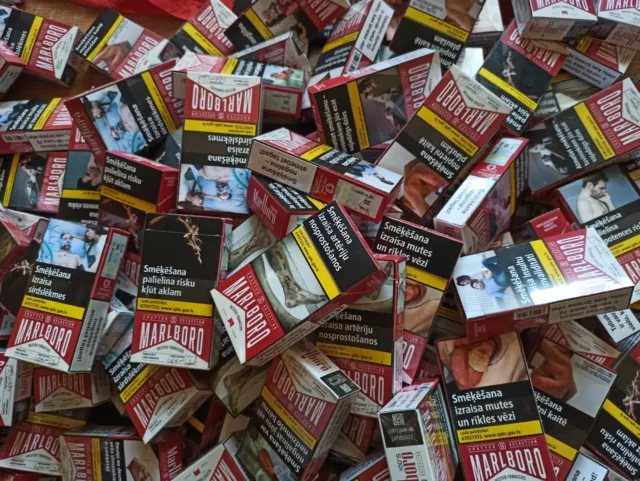 132 Empty Marlboro Red 100's Cigarette Packs for DIY