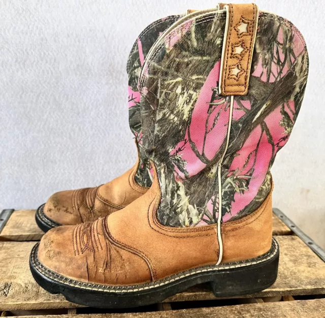 ARIAT PROBABY BOOTS Brown Pink True Timber MC2 Camo Cowgirl Western Sz ...