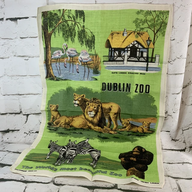 DUBLIN ZOO PURE Irish Linen Wall Hanging The Worlds Most Beautiful Zoo